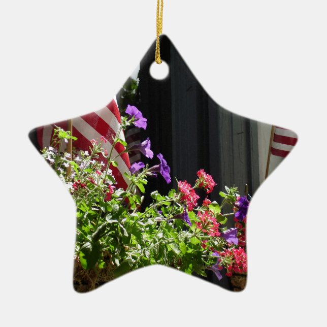 Stars and Stripes Ceramic Ornament (Front)