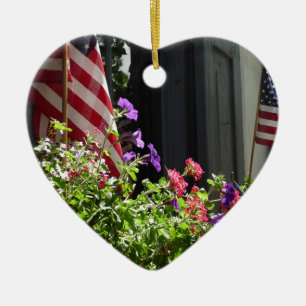 Stars and Stripes Ceramic Ornament