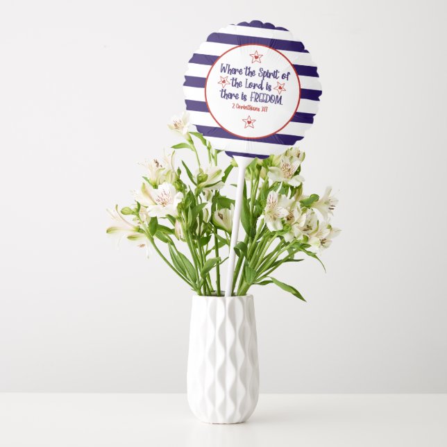 Stars and stripes Christian Bible Verse Freedom Balloon (Vase)