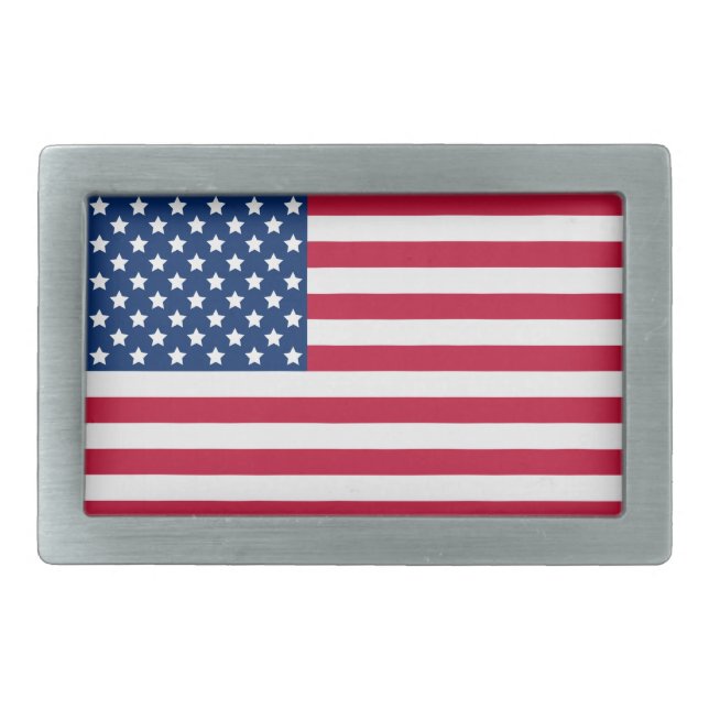 Stars and Stripes Classic Patriotic American Flag Belt Buckle (Front)