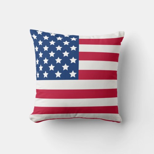 Stars and Stripes Classic Patriotic USA Flag Throw Pillow