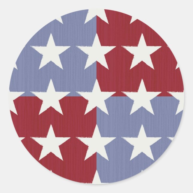 Stars and Stripes Classic Round Sticker (Front)