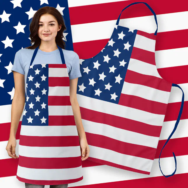 Stars and Stripes Classic USA Flag Apron | Zazzle