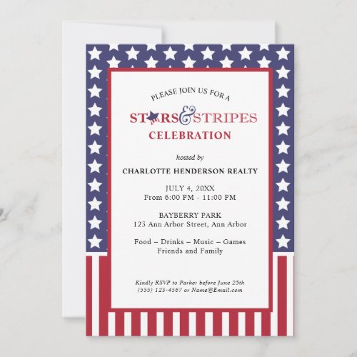 Stars and Stripes Client Appreciation Party Invitation