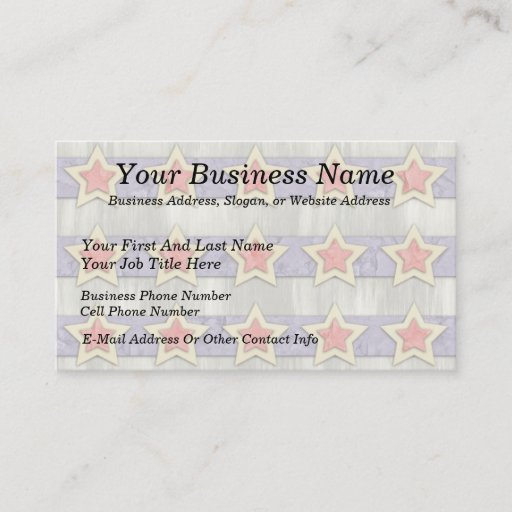 Customizable Stars And Stripes Cut Outs Business Cards