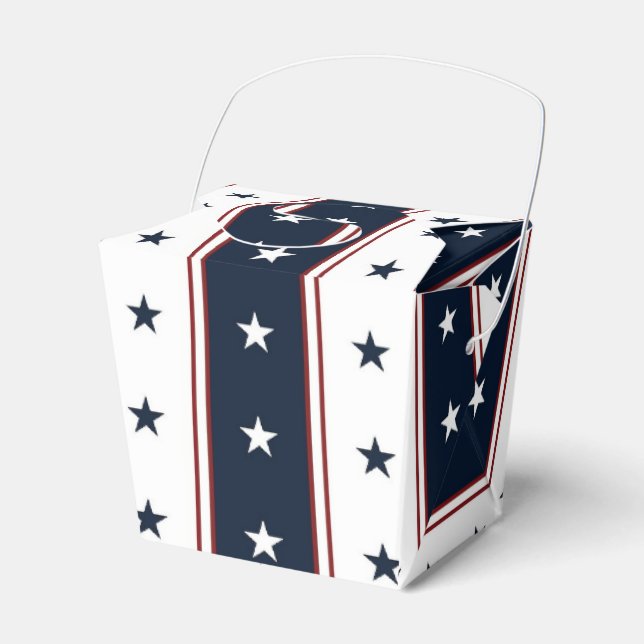 Stars and Stripes Favor Boxes (Front Side)