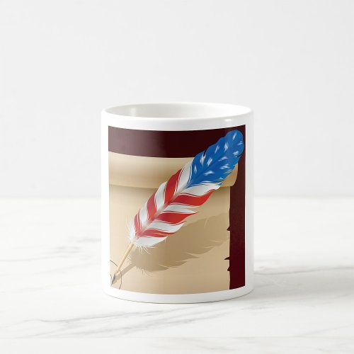 Stars And Stripes Feather Coffee Mug