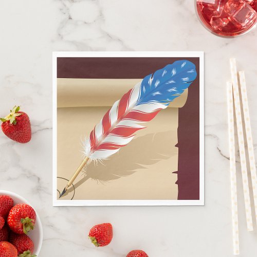 Stars And Stripes Feather Napkins