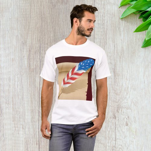 Stars And Stripes Feather T_Shirt