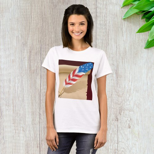 Stars And Stripes Feather T_Shirt