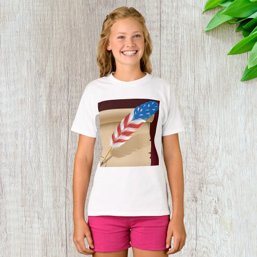 Stars And Stripes Feather T_Shirt