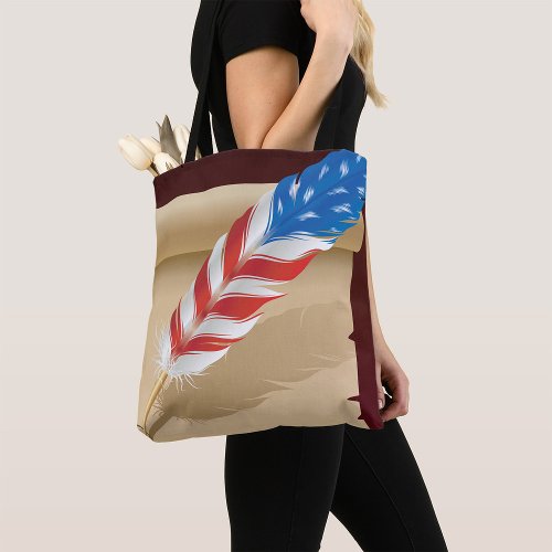 Stars And Stripes Feather Tote Bag