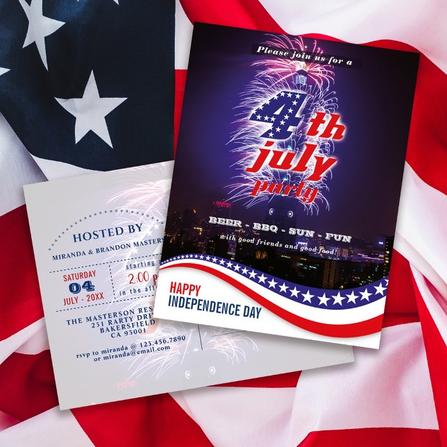 Stars and Stripes Fireworks 4th Of July Invite (Creator Uploaded)