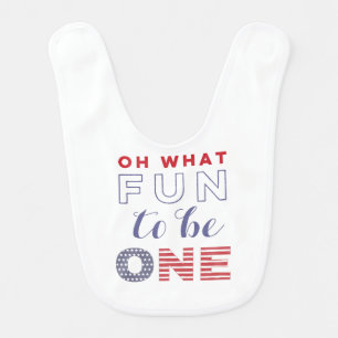 Stars and Stripes First Birthday, Labor Day Party Baby Bib