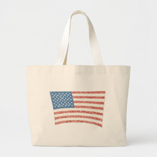 Stars and Stripes flag in pointillism, canvas bags
