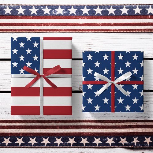 Stars and Stripes Flag of the USA Wrapping Paper Sheets