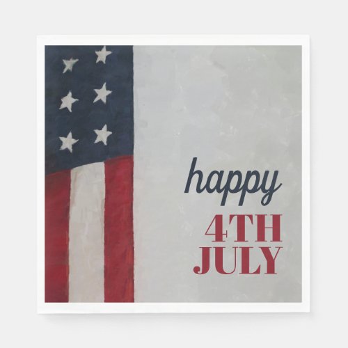 Stars and Stripes Flag Red White Blue 4th July Inv Napkins