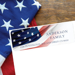Stars and Stripes Flag Return Address Label