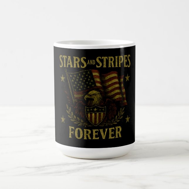 Stars and Stripes Forever - American Flag Pride Coffee Mug (Center)
