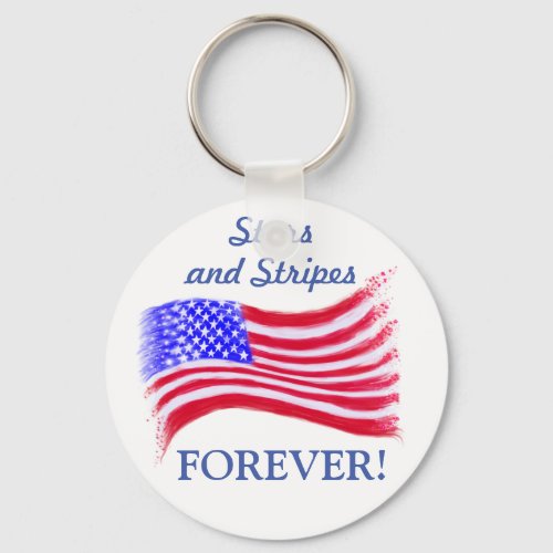 Stars and Stripes Forever Button Keychain 