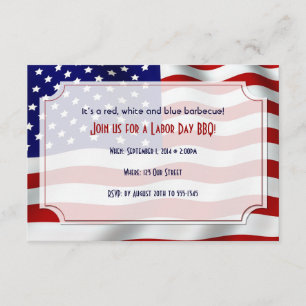 Stars and Stripes Forever Flag Labor Day Invitation