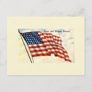 Stars and Stripes Forever July 4th Flag Postcard