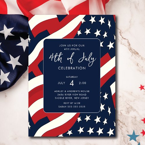 Stars and Stripes Fourth of July Invitation