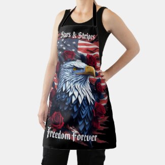 Stars and Stripes Freedom Forever USA Flag Eagle