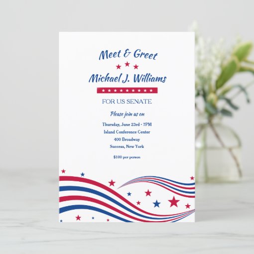 Stars and stripes Fundraiser Invitation | Zazzle