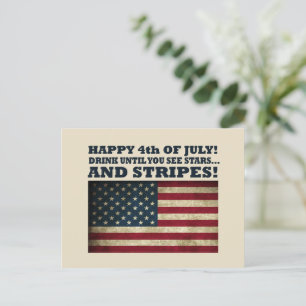 Stars and Stripes Funny 4th of july Holiday Postcard