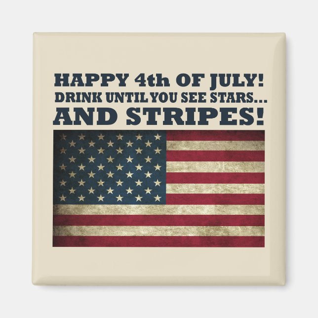 Stars and Stripes Funny 4th of july Magnet (Front)
