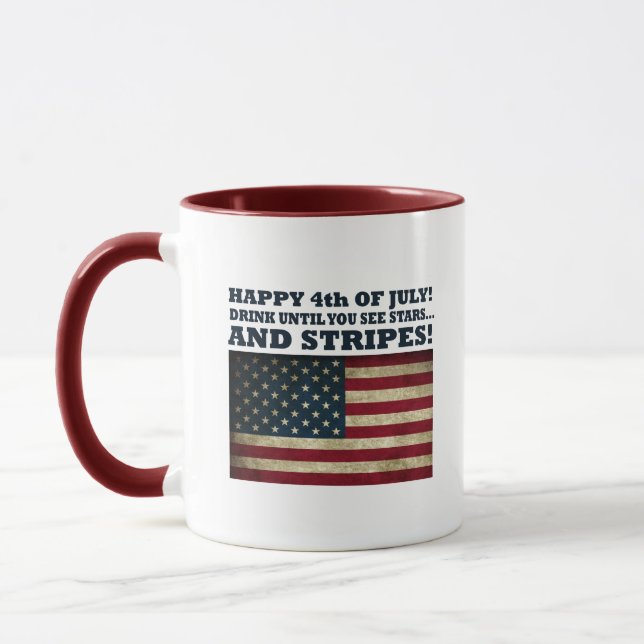 Stars and Stripes Funny 4th of july Mug (Left)