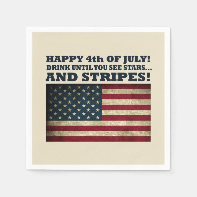 Stars and Stripes Funny 4th of july Napkins (Front)