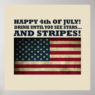 Stars and Stripes Funny 4th of july Poster