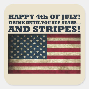 Stars and Stripes Funny 4th of july Square Sticker