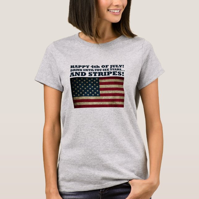 Stars and Stripes Funny 4th of july T-Shirt (Front)