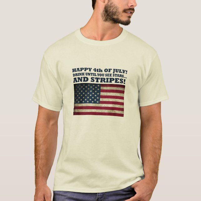 Stars and Stripes Funny 4th of july T-Shirt (Front)
