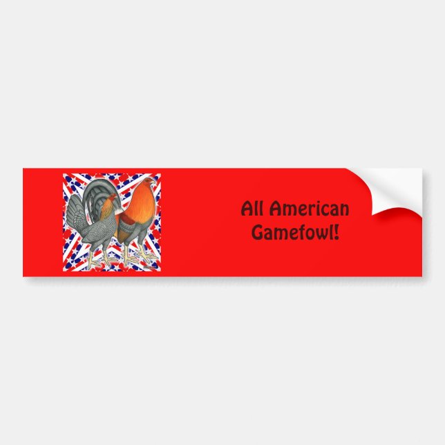Stars and Stripes Gamefowl Bumper Sticker (Front)