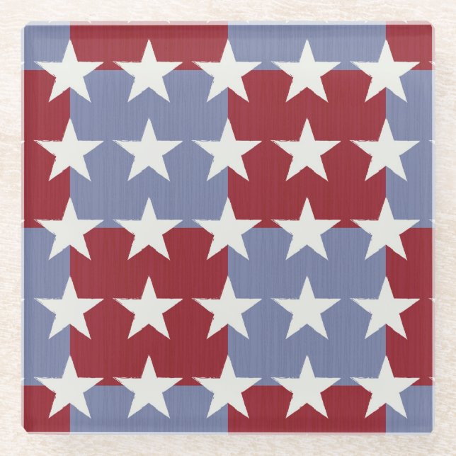 Stars and Stripes Glass Coaster (Front)