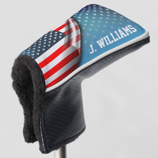 Stars and Stripes Golf Head Cover (3/4 Front)