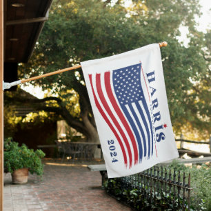 Stars and Stripes Harris for President 2024 House Flag