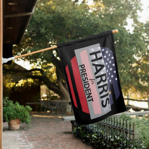 Stars and Stripes Harris for President 2024 House Flag