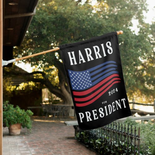 Stars and Stripes Harris for President 2024 House Flag