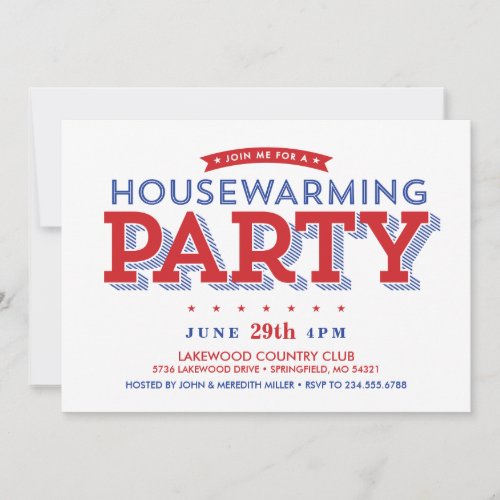 Stars and Stripes Housewarming Party Invitation