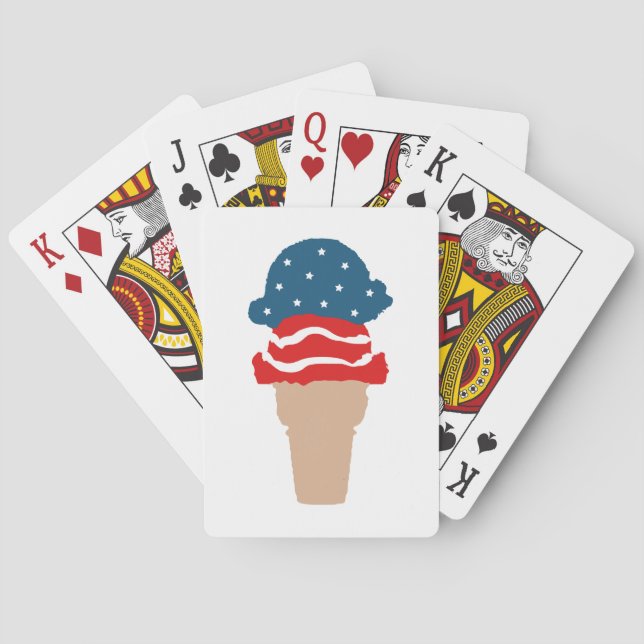 Stars and Stripes Ice Cream Cone Poker Cards (Back)