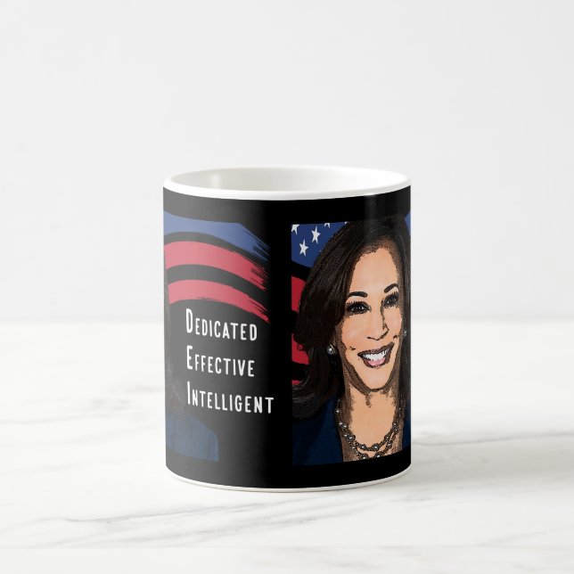 Stars and Stripes Kamala Harris for President 2024 Coffee Mug (Center)