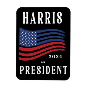 Stars and Stripes Kamala Harris for President 2024 Magnet