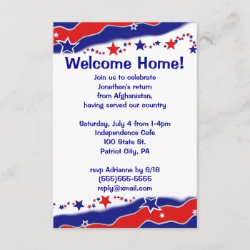 Stars And Stripes Military Welcome Home Invitation by ArtByApril at Zazzle