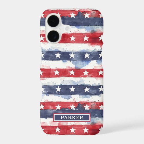 Stars and Stripes Monogrammed iPhone 17 Case