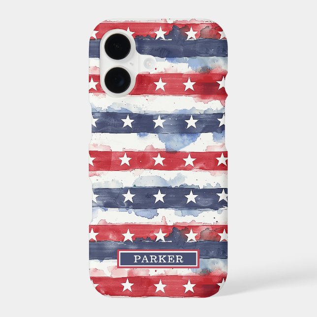 Stars and Stripes Monogrammed Case-Mate iPhone Case (Back)